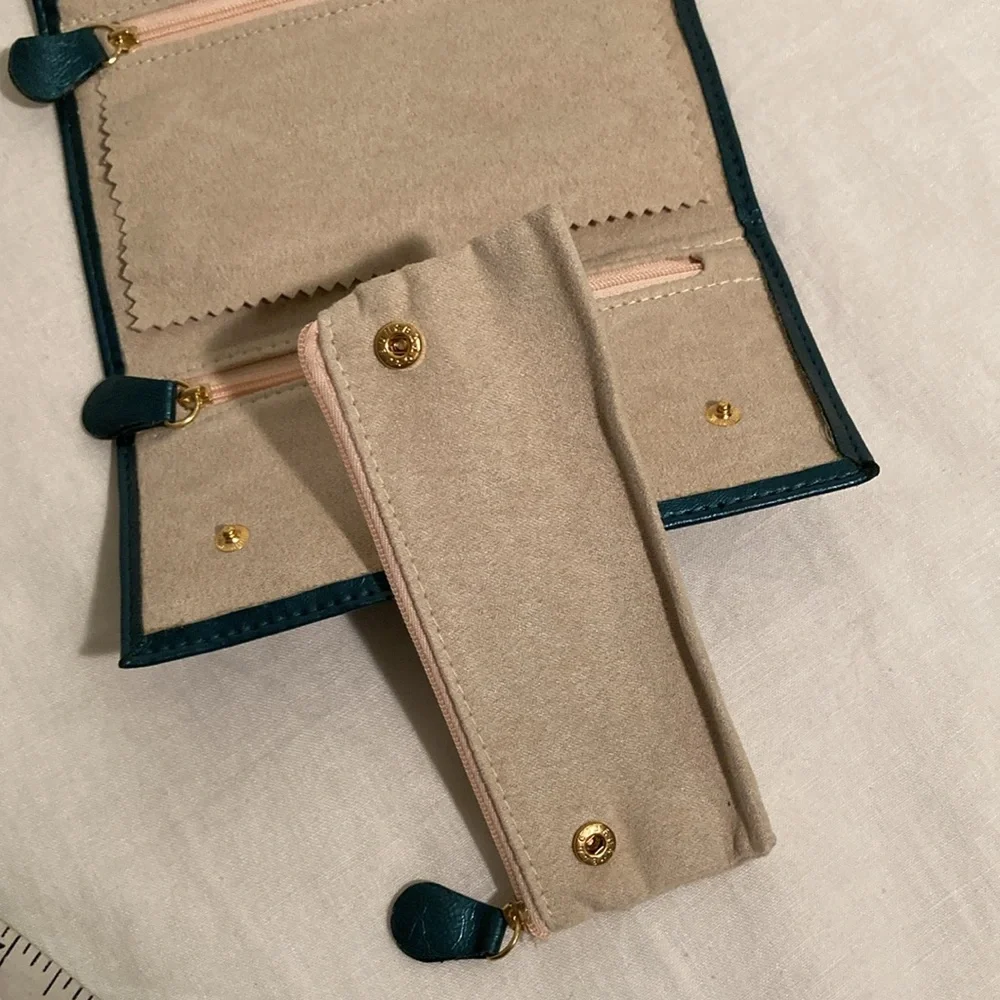 Mele & Co jewelry roll travel case teal blue